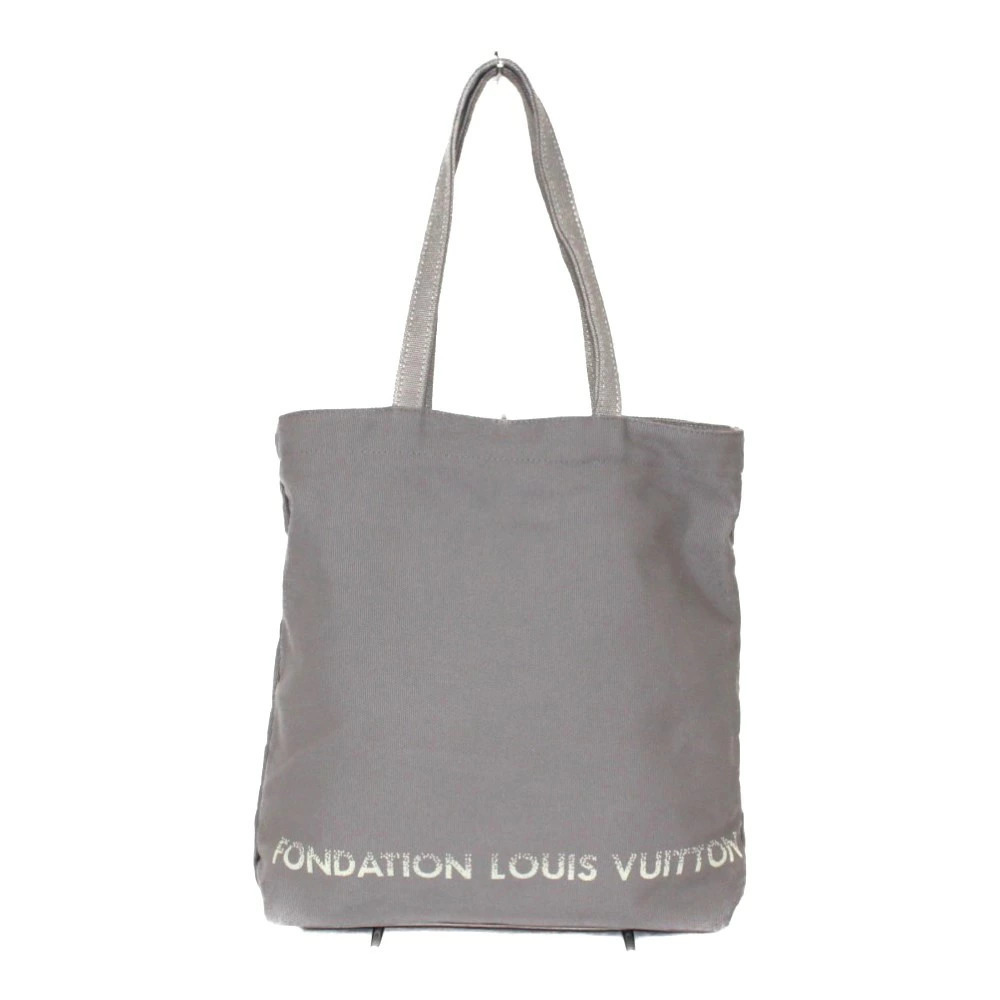 Louis Vuitton FONDATION Museum Limited Edition Tote Bag Gray Canvas LV Vertical